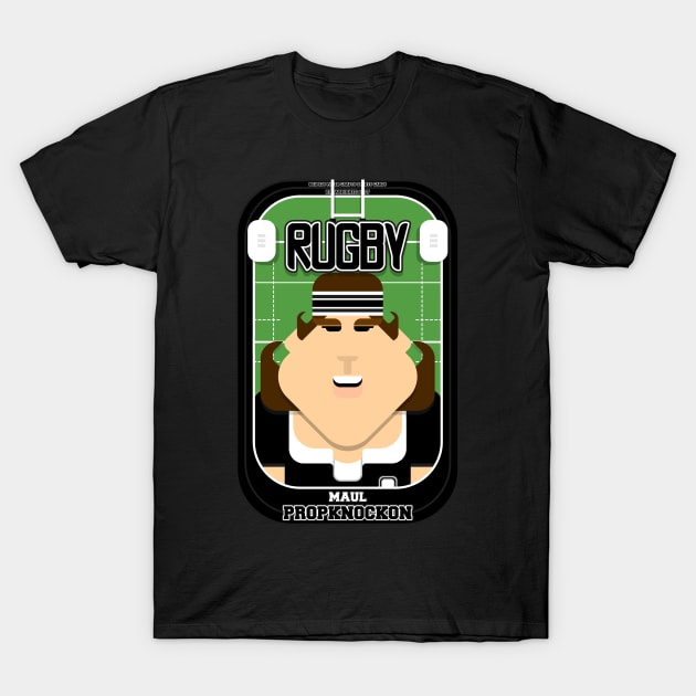 Rugby Black - Maul Propknockon - June version T-Shirt by Boxedspapercrafts